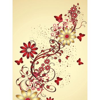   Virág minta poszter, fotótapéta, Vlies (184x254 cm, álló)