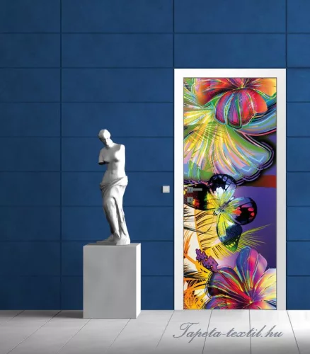 Szines Pillangók poszter, fotótapéta (91 x 211 cm)