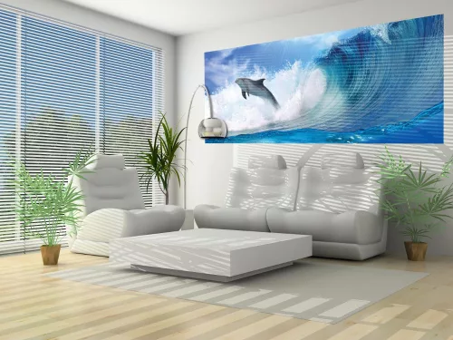 Delfin poszter, fotótapéta (250 x 104 cm)