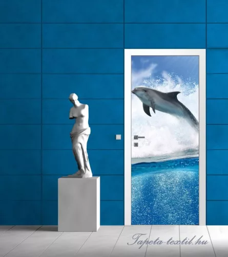 Delfin poszter, fotótapéta (91 x 211 cm)