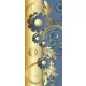 Kék virág minta poszter, fotótapéta (91 x 211 cm)