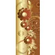 Barna virág minta poszter, fotótapéta (91 x 211 cm)