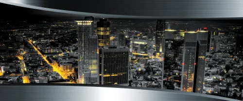 View City Aerial of Frankfurt poszter, fotótapéta (250 x 104 cm)