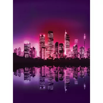   Night City Light poszter, fotótapéta, Vlies (184x254 cm, álló)
