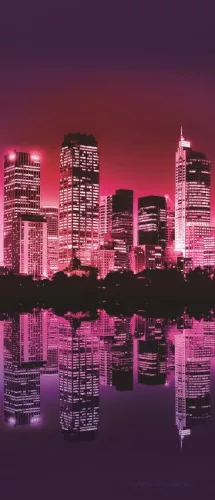 Night City Light poszter, fotótapéta (91 x 211 cm)