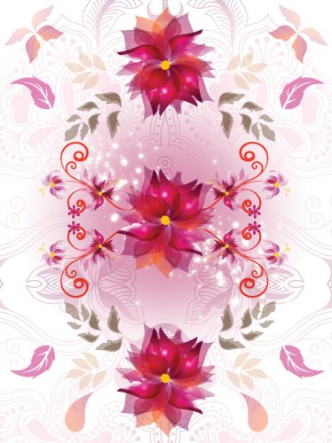Virág minta poszter, fotótapéta, Vlies  (184x254 cm, álló)