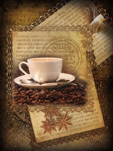 Kávé poszter, fotótapéta, Vlies  (206x275 cm, álló)