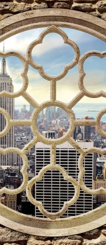 New York ablakból poszter, fotótapéta (91 x 211 cm)
