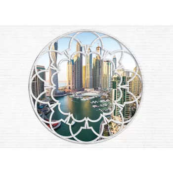 Dubai ablakból poszter, fotótapéta