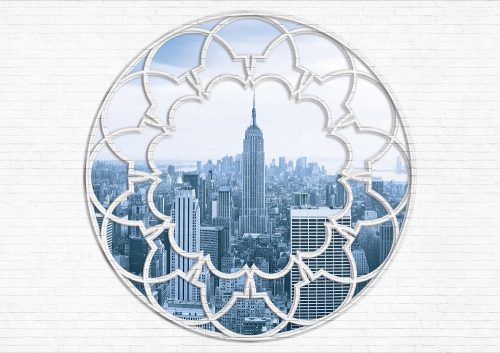New York ablakból poszter, fotótapéta Vlies (152,5 x 104 cm)