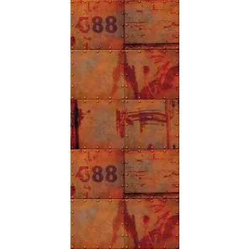   Szegecselt lemezek öntapadós poszter, fotótapéta (91 x 211 cm)