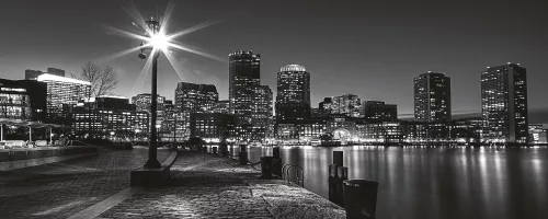Boston éjszaka poszter, fotótapéta (250 x 104 cm)