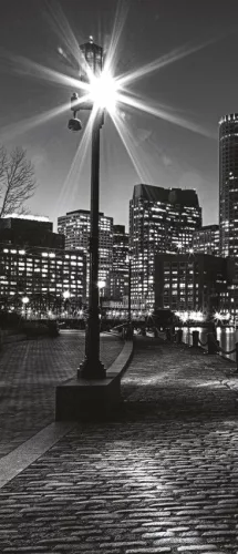 Boston éjszaka poszter, fotótapéta (91 x 211 cm)