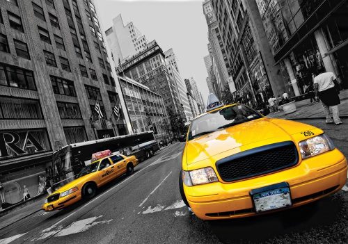 Sárga taxi poszter, fotótapéta Vlies (254 x 184 cm)