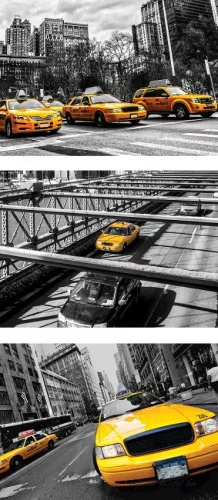 Sárga taxi öntapadós poszter, fotótapéta (91 x 211 cm)