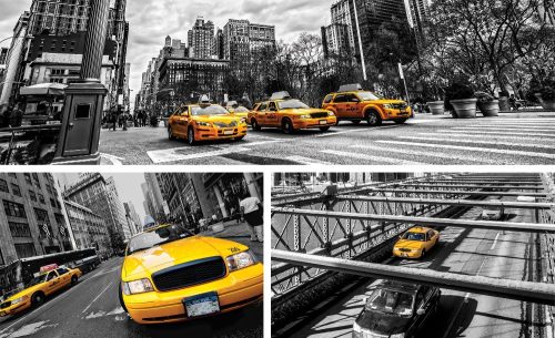 Sárga taxi poszter, fotótapéta (256 x 184 cm)