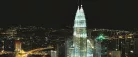 Petronas-ikertorony az éjszakában, Kuala Lumpur poszter, fotótapéta (250 cm x 104 xm)