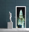 Petronas-ikertorony az éjszakában, Kuala Lumpur poszter, fotótapéta (91 x 211 cm)