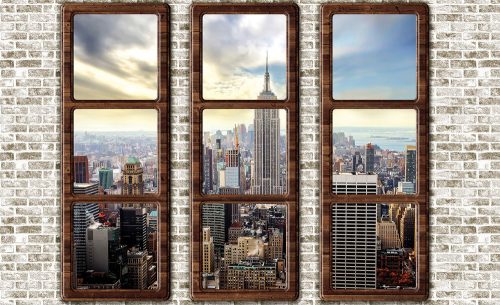 Kilátás New York-ra poszter, fotótapéta Vlies (254 x 184 cm)