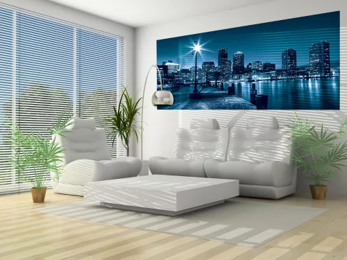 Boston éjszaka poszter, fotótapéta (250 cm x 104 xm)