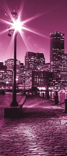 Boston éjszaka poszter, fotótapéta (91 x 211 cm)