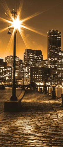 Boston éjszaka öntapadós poszter, fotótapéta (91 x 211 cm)