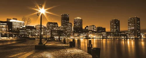 Boston éjszaka poszter, fotótapéta (250 x 104 cm)