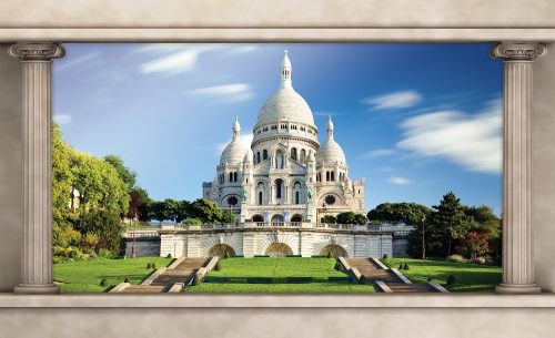 Paris - Sacre Coeur poszter, fotótapéta Vlies (208 x 146 cm)