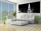 Petronas-ikertorony az éjszakában, Kuala Lumpur poszter, fotótapéta (250 cm x 104 xm)
