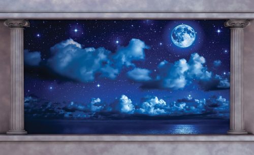 Felhős éjszaka poszter, fotótapéta, Vlies (104 x 70,5 cm)