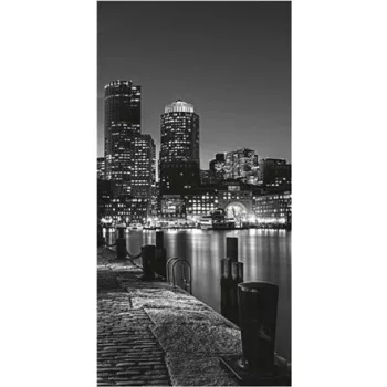   Fekete-fehér Boston városkép poszter, fotótapéta (91 x 211 cm)