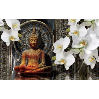 Buddha virágokkal poszter, fotótapéta