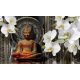 Buddha virágokkal poszter, fotótapéta (256 x 184 cm)