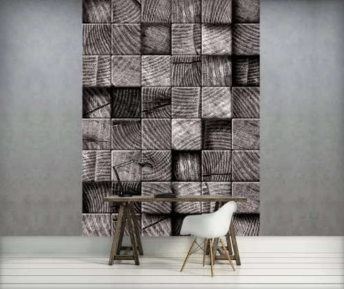 Fa hasábok poszter, fotótapéta, Vlies (206x275 cm, álló)