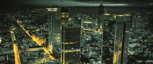 View City Aerial of Frankfurt poszter, fotótapéta (250 x 104 cm)