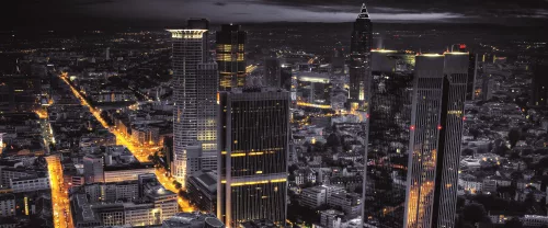 View City Aerial of Frankfurt poszter, fotótapéta (250 x 104 cm)