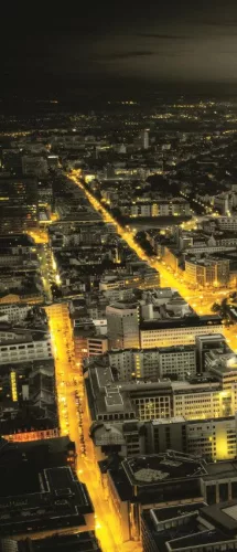 View City Aerial of Frankfurt poszter, fotótapéta (91 x 211 cm)