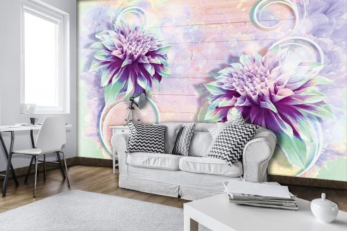 Absztrakt virágok poszter, fotótapéta, Vlies (104 x 70,5 cm)