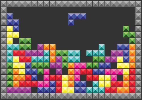 Tetris poszter, fotótapéta, Vlies (416 x 254 cm)
