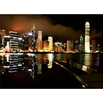 Hongkong éjszaka poszter, fotótapéta (104 x 70,5 cm)