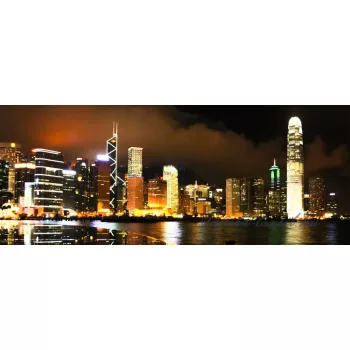 Hongkong éjszaka poszter, fotótapéta (250 x 104 cm)