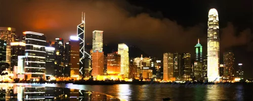 Hongkong éjszaka poszter, fotótapéta (250 x 104 cm)