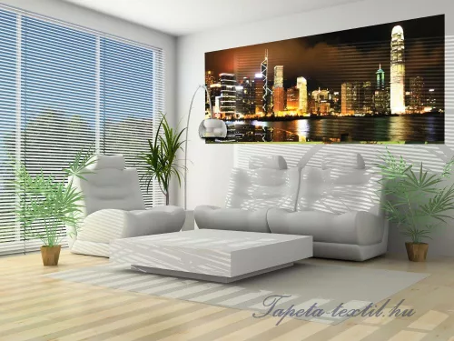 Hongkong éjszaka poszter, fotótapéta (250 x 104 cm)