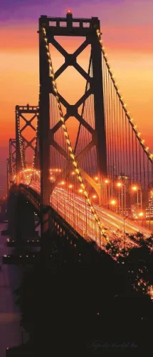 Oakland Bay Bridge poszter, fotótapéta (91 x 211 cm)