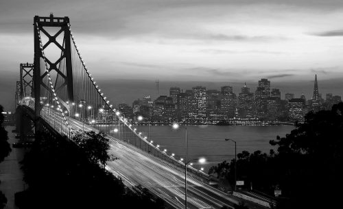 Oakland Bay Bridge poszter, fotótapéta Vlies (152,5 x 104 cm)