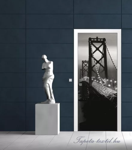 Oakland Bay Bridge éjszaka poszter, fotótapéta (91 x 211 cm)