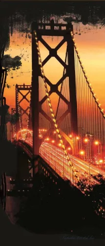 Oakland Bay Bridge öntapadós poszter, fotótapéta (91 x 211 cm)