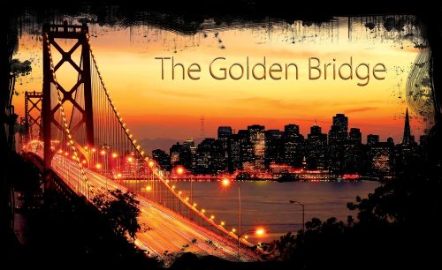 The Golden Bridge poszter, fotótapéta Vlies (152,5 x 104 cm)