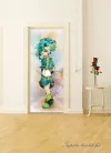 Kék lány poszter, fotótapéta (91 x 211 cm)