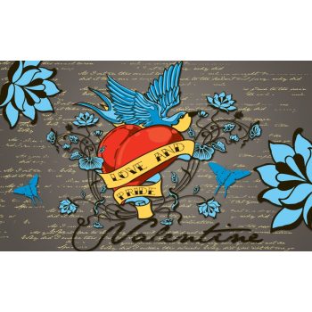 Valentine poszter, fotótapéta, Vlies (104 x 70,5 cm)